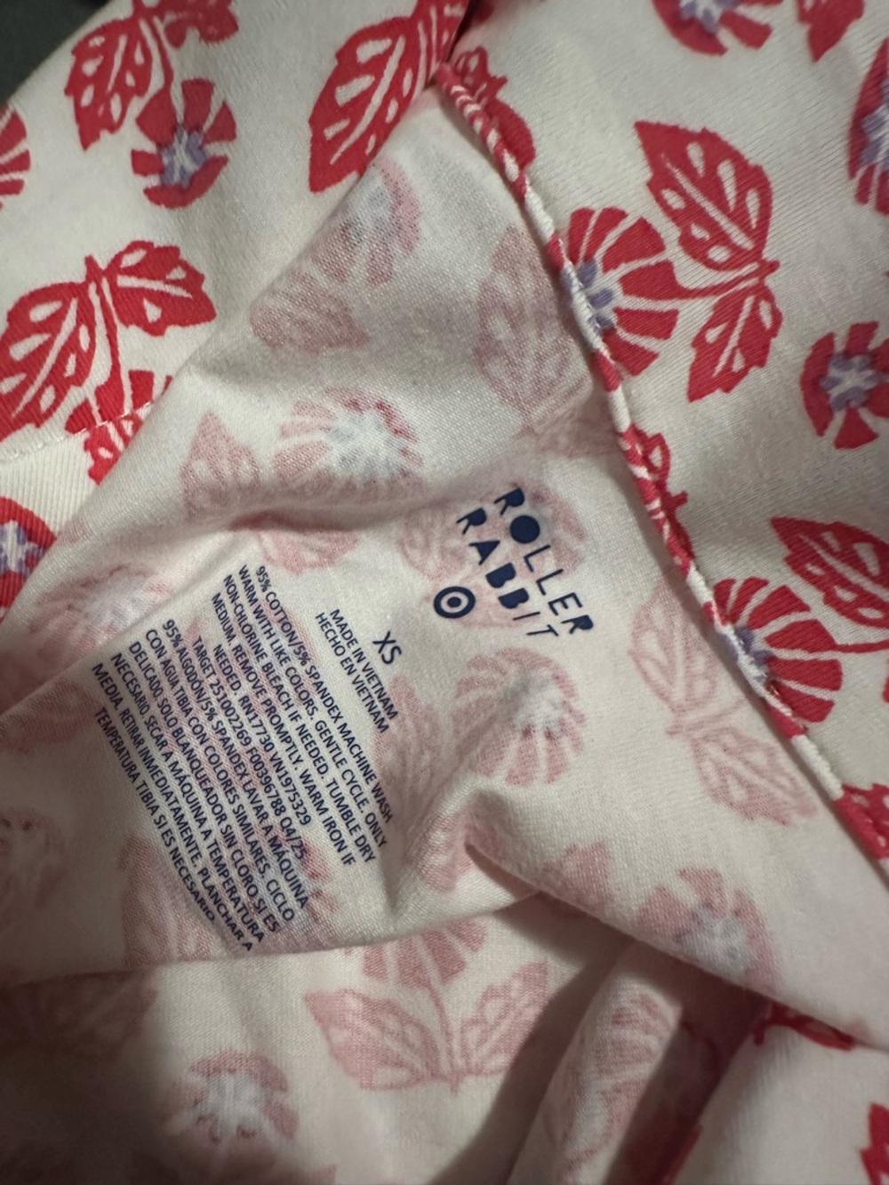 Target X Roller Rabbit Red Floral Pajama Set - Picture 3 of 3